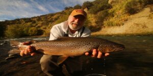 Brown trout fly fishing Patagonia Chile